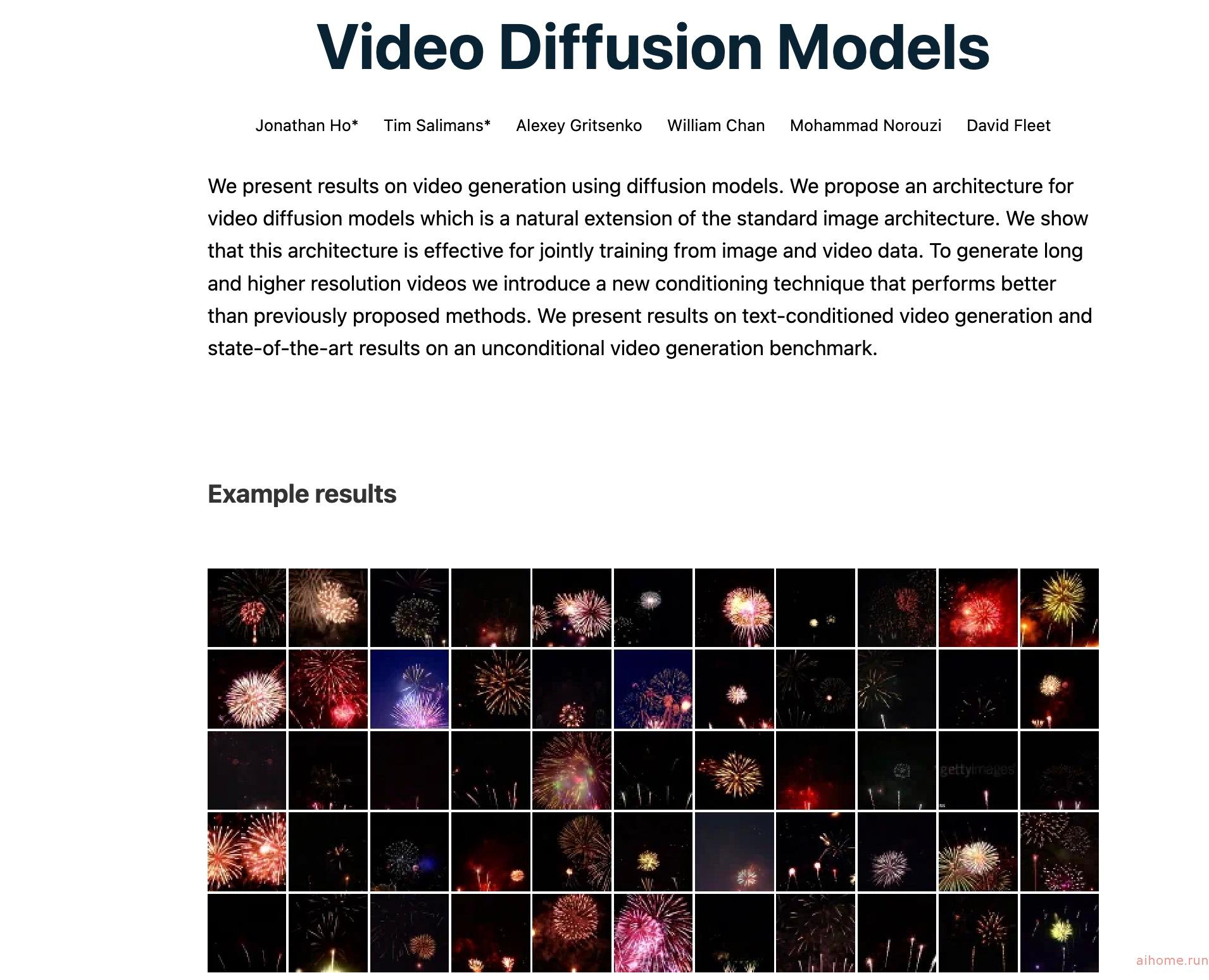 Video Diffusion Models